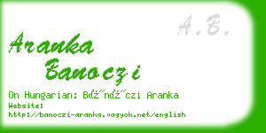 aranka banoczi business card